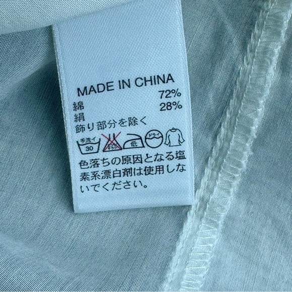 Kenneth Cole White Linen-Blend Lace-trimmed V-Neck Cap Sleeve Blouse - Picture 5 of 11